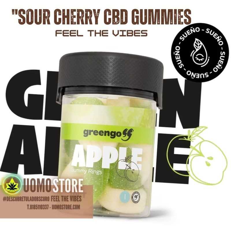 Frasco de Gomitas Manzana Verde Delta8+CBD Indica 10CT de Greengo en Gomitas | Uomo Store Frasco de Gomitas Manzana Verde Delta8+CBD Indica 10CT de Greengo en Gomitas | Uomo Store
