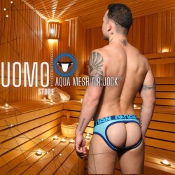 DOORBUSTER! Aqua Mesh AIR JOCK® w/ ALMOST NAKED® de Andrew Christian en Suspensorios | Uomo Store