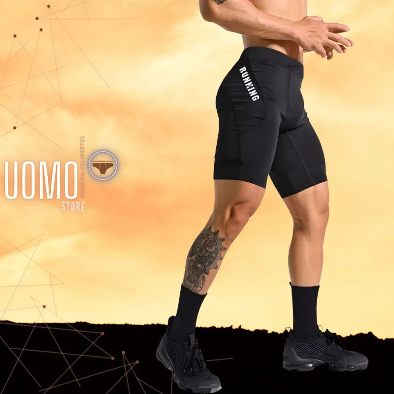 Pantalones cortos de culturismo para hombre Negro Pantalones cortos de culturismo para hombre Negro