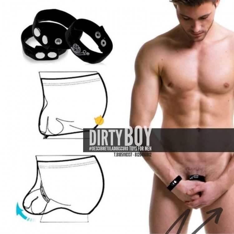Negro Anillo Cockring C-Strap Negro Anillo Cockring C-Strap