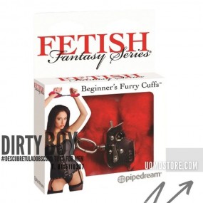 Esposas Beginners Cuffs Furry Rojo de Pipedream en Bondage | Uomo Store